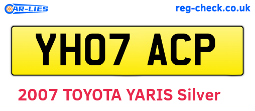 YH07ACP are the vehicle registration plates.
