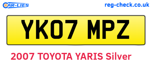 YK07MPZ are the vehicle registration plates.