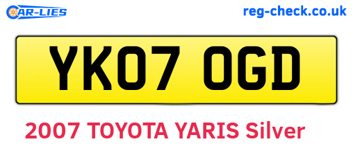 YK07OGD are the vehicle registration plates.