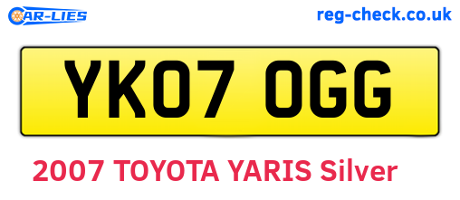 YK07OGG are the vehicle registration plates.
