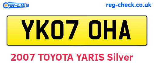 YK07OHA are the vehicle registration plates.