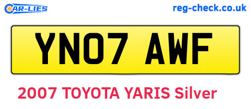 YN07AWF are the vehicle registration plates.