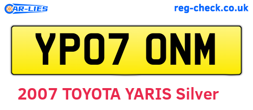YP07ONM are the vehicle registration plates.