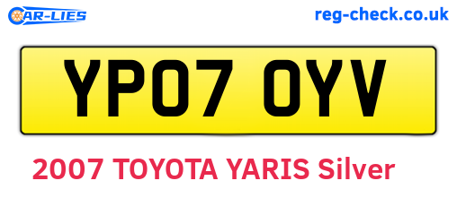 YP07OYV are the vehicle registration plates.