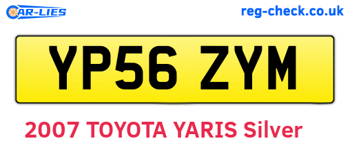 YP56ZYM are the vehicle registration plates.
