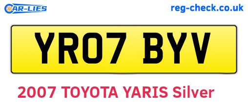 YR07BYV are the vehicle registration plates.