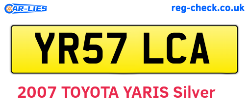 YR57LCA are the vehicle registration plates.