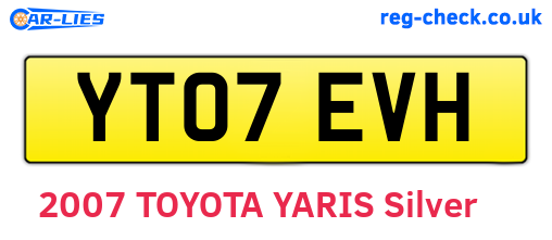 YT07EVH are the vehicle registration plates.
