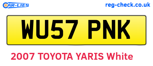 WU57PNK are the vehicle registration plates.