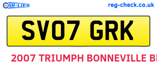 SV07GRK are the vehicle registration plates.
