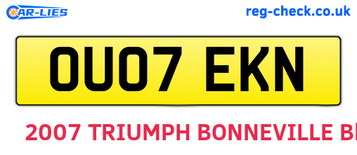 OU07EKN are the vehicle registration plates.