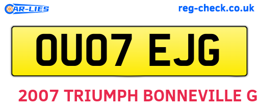 OU07EJG are the vehicle registration plates.