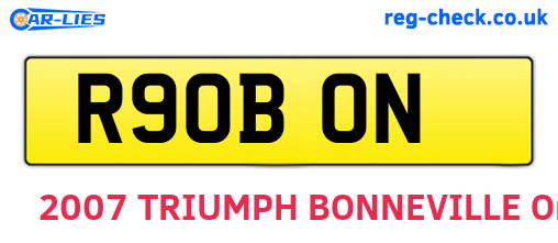 R90BON are the vehicle registration plates.