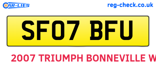 SF07BFU are the vehicle registration plates.