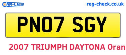 PN07SGY are the vehicle registration plates.