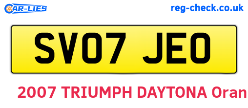 SV07JEO are the vehicle registration plates.