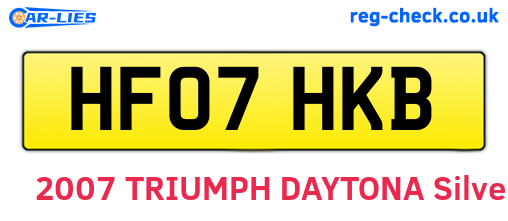 HF07HKB are the vehicle registration plates.