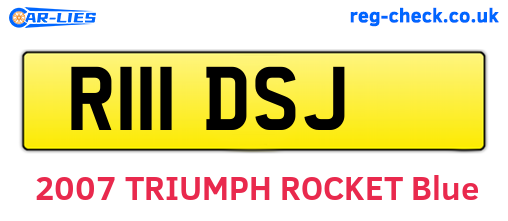 R111DSJ are the vehicle registration plates.