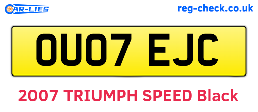 OU07EJC are the vehicle registration plates.