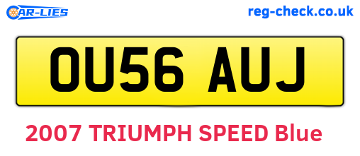 OU56AUJ are the vehicle registration plates.