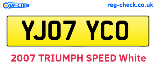 YJ07YCO are the vehicle registration plates.