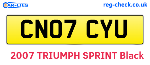 CN07CYU are the vehicle registration plates.