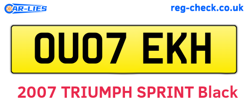 OU07EKH are the vehicle registration plates.
