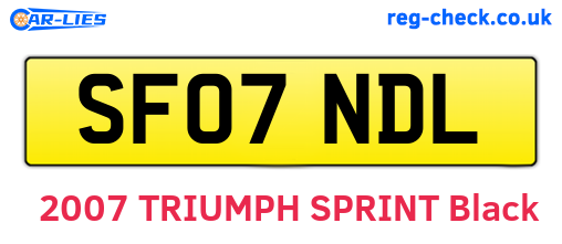 SF07NDL are the vehicle registration plates.
