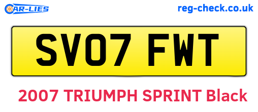 SV07FWT are the vehicle registration plates.