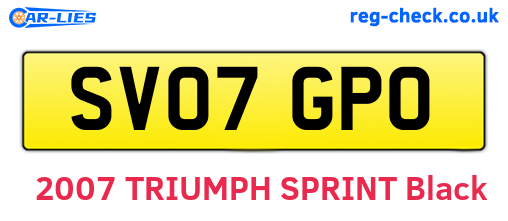 SV07GPO are the vehicle registration plates.