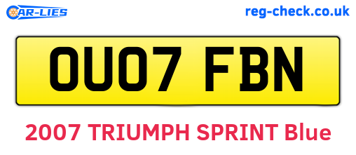 OU07FBN are the vehicle registration plates.
