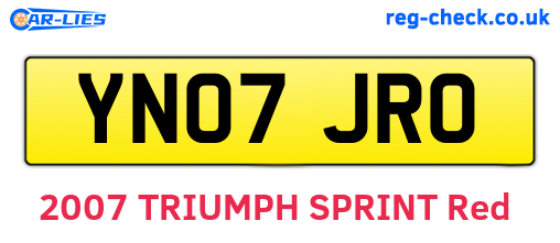 YN07JRO are the vehicle registration plates.