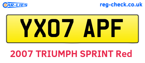 YX07APF are the vehicle registration plates.