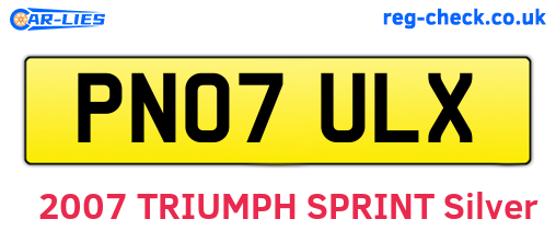 PN07ULX are the vehicle registration plates.