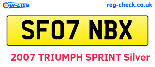 SF07NBX are the vehicle registration plates.
