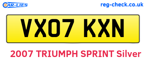 VX07KXN are the vehicle registration plates.