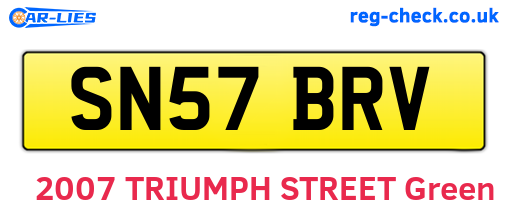 SN57BRV are the vehicle registration plates.
