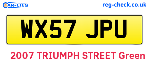 WX57JPU are the vehicle registration plates.