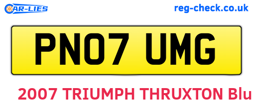 PN07UMG are the vehicle registration plates.