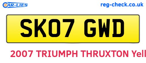 SK07GWD are the vehicle registration plates.