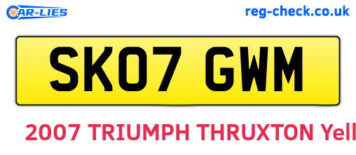 SK07GWM are the vehicle registration plates.