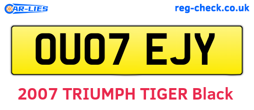 OU07EJY are the vehicle registration plates.