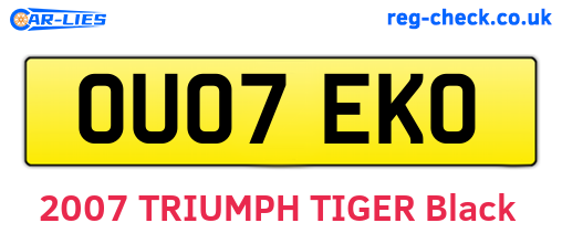 OU07EKO are the vehicle registration plates.