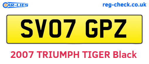 SV07GPZ are the vehicle registration plates.