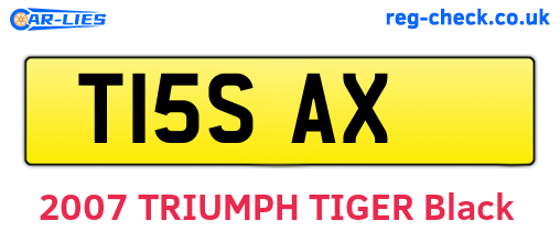 T15SAX are the vehicle registration plates.