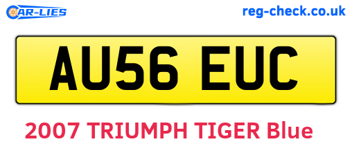 AU56EUC are the vehicle registration plates.
