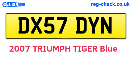DX57DYN are the vehicle registration plates.