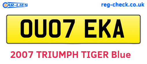 OU07EKA are the vehicle registration plates.