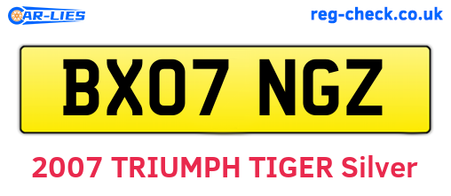 BX07NGZ are the vehicle registration plates.