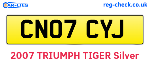CN07CYJ are the vehicle registration plates.